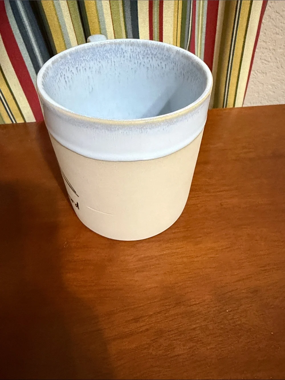 Early Bird Ceramic Coffee Mug - Cream and White